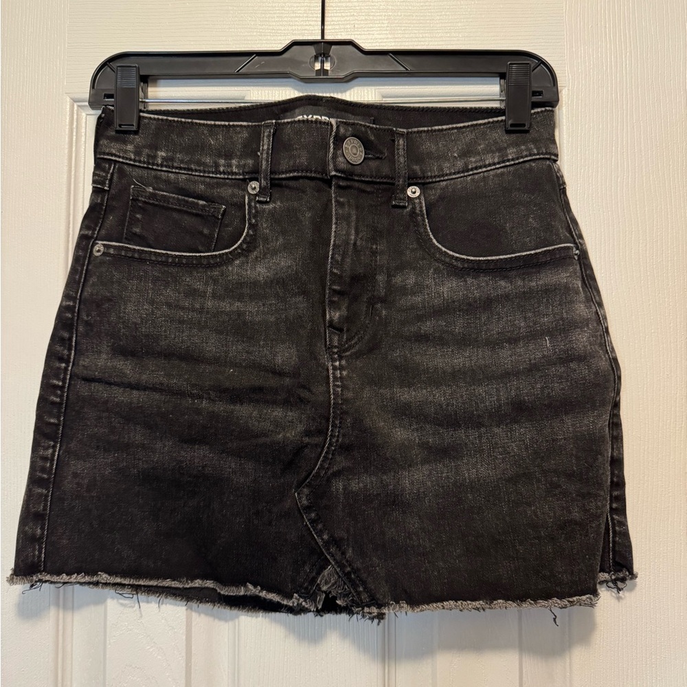 Express Mid Rise Denim Mini Skirt